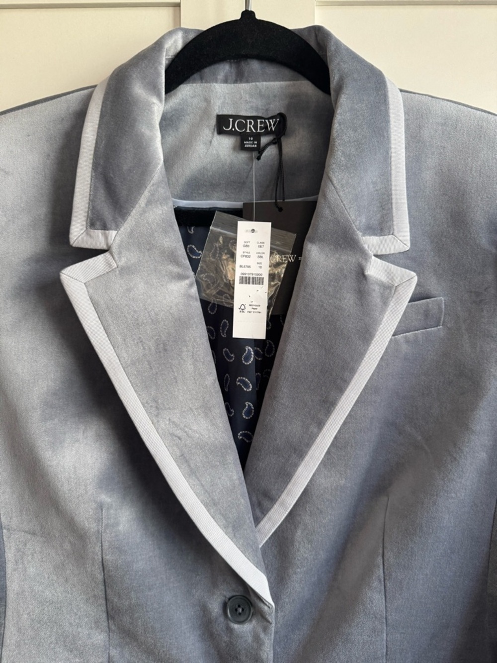 J. Crew Madelyn Blazer in Velvet Size 10 in Slate Blue - Picture 3 of 5